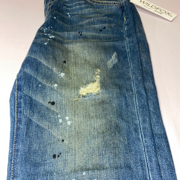 Wildfox cropped paint splatter distressed jeans - Picture 7 of 15